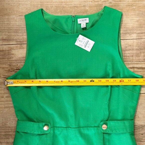 J. Crew Dress Green Textured Sleeveless Lined Midi Size 10 - Picture 7 of 7